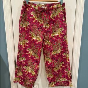 Print Fresh Anthropology Pajama Pants Bagheera Leopard Sz Small EUC